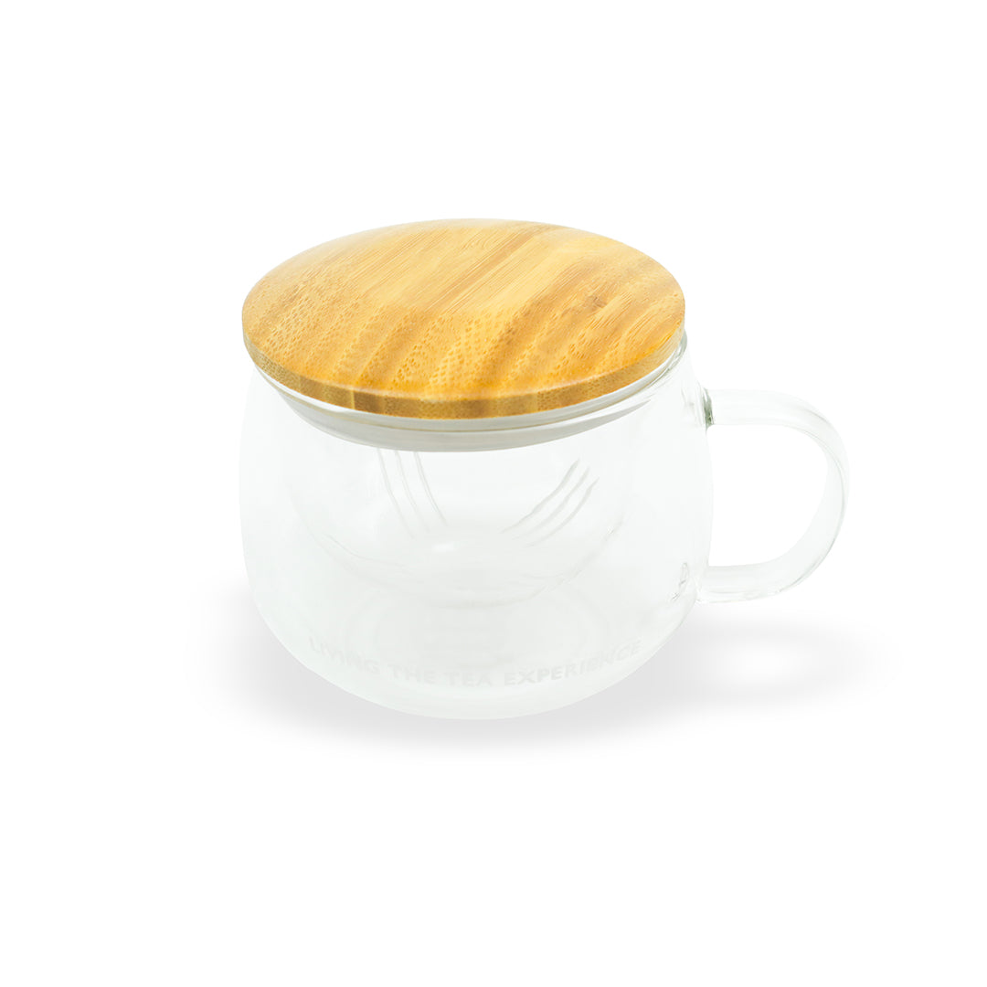 Glass Infuser Strainer with Bamboo Lid 350ml
